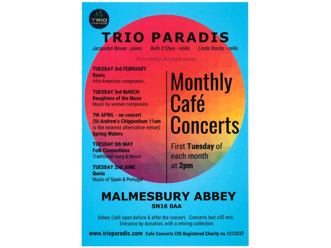 Trio Paradis - Monthly Cafe Concerts at Malmesbury Abbey